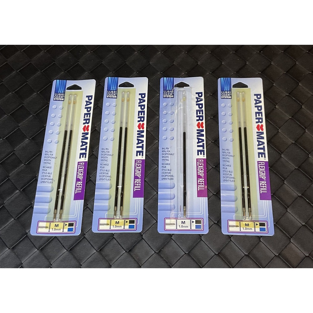 Paper Mate Flexgrip Refill Black Ink Medium 1.0mm Lubri-Glide 7 Total Refills
